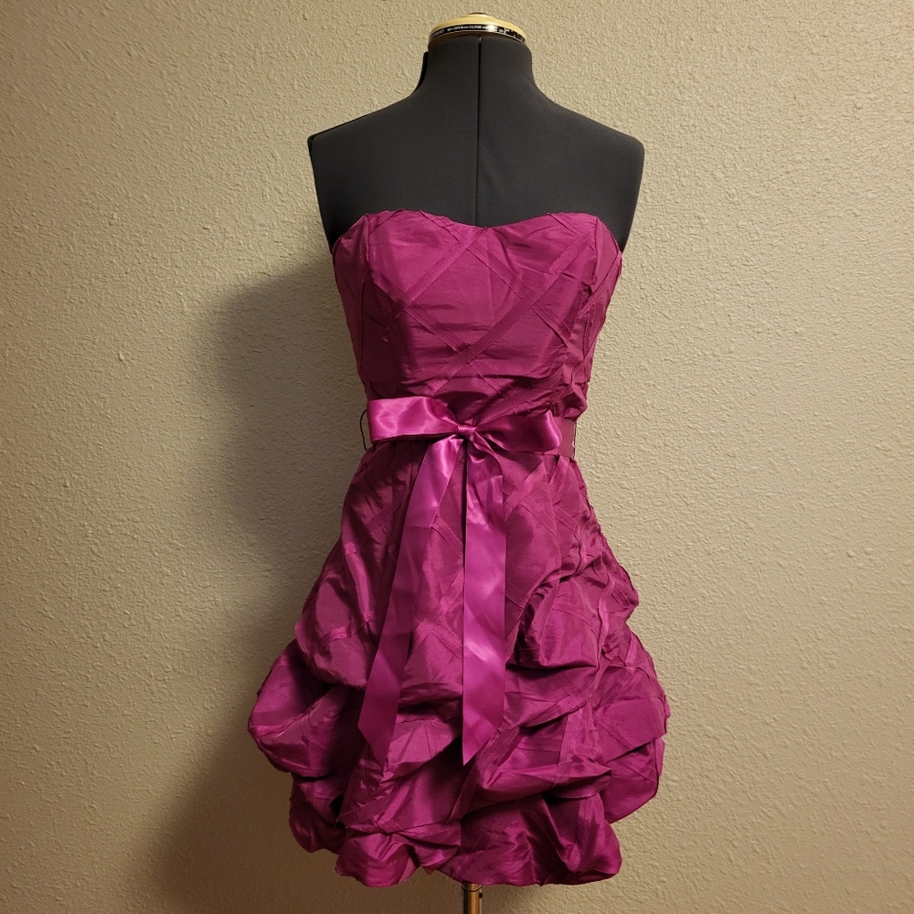 NWT My Michelle Dark Fuchsia Strapless Dress Size 7